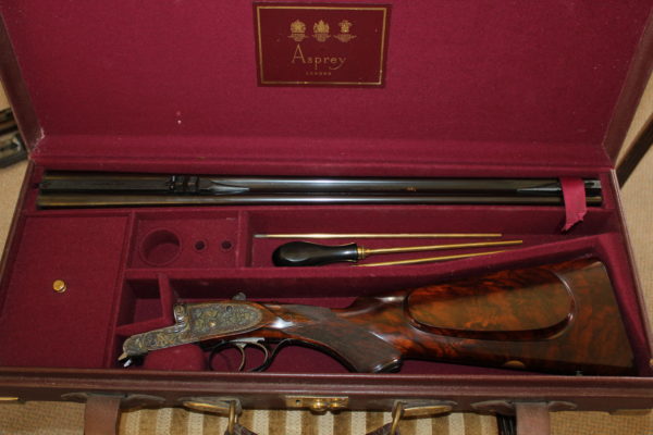 7x65 double rifle by Asprey with 24" barrels