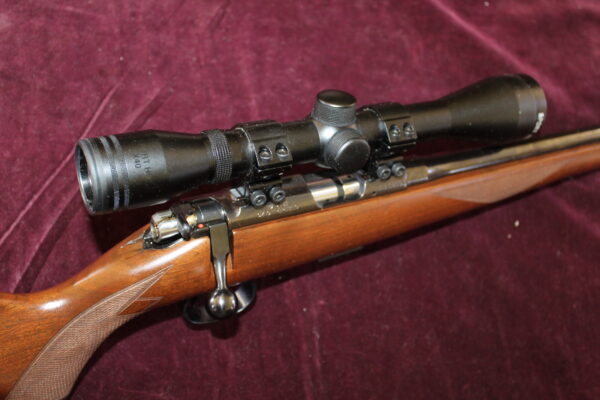 .22 bolt action rifle by BRNO with Hawke 4x40 scope and sound mod